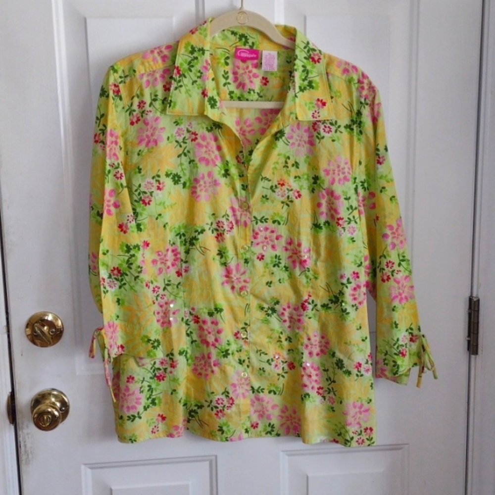 NWOT Cappagallo Summer Blouse Size XL